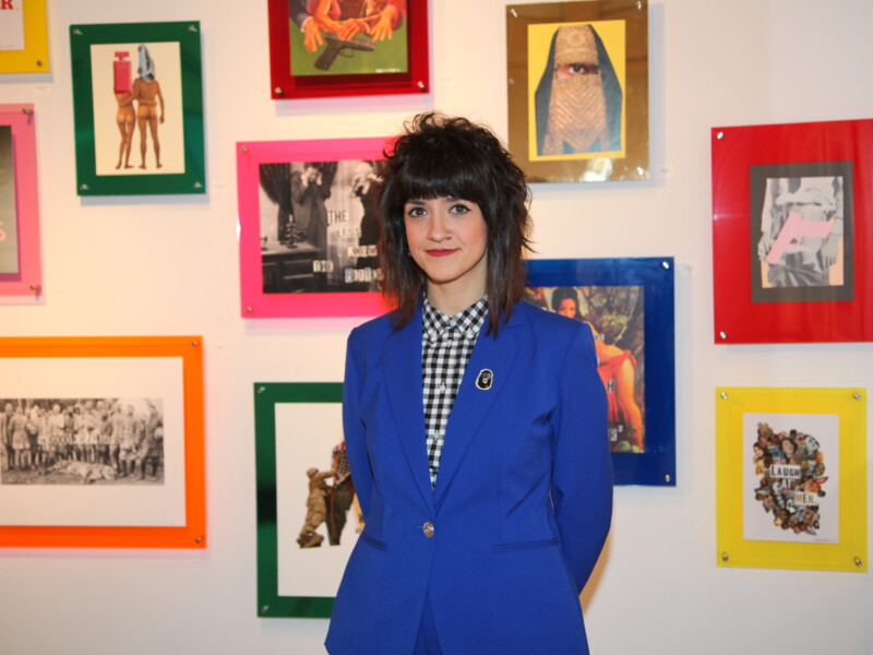 Artist Sarah Maple at "Thoughts and Prayers" Exhibit Opening Curated by Indira Cesarine - The Untitled Space, January 22, 2019