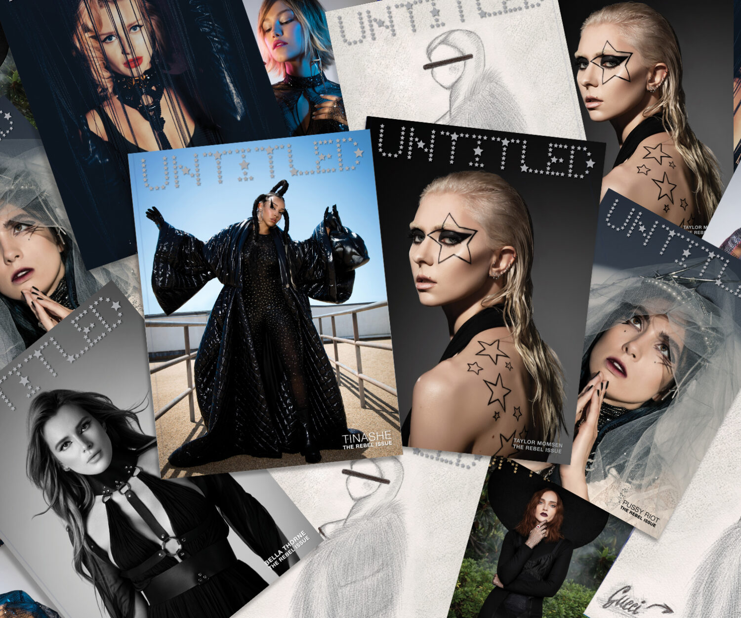 Bella Thorne, Pussy Riot, Taylor Momsen, Tinashe, Anna Delvey, Grace VanderWaal, Lottie Moss, Madeline Brewer Featured on the cover of The Untitled Magazine REBEL Issue No 13 (2022)